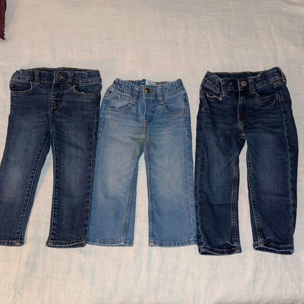Kids Denim Jeans Set - Dark Blue, Light Blue 2T